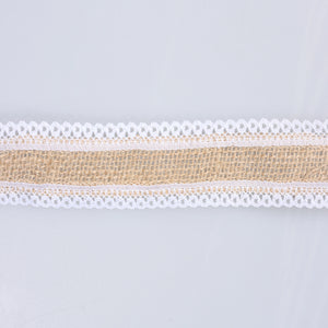Banda din Iuta cu Dantela 3.5cm Rola 9m M1 - Ahura