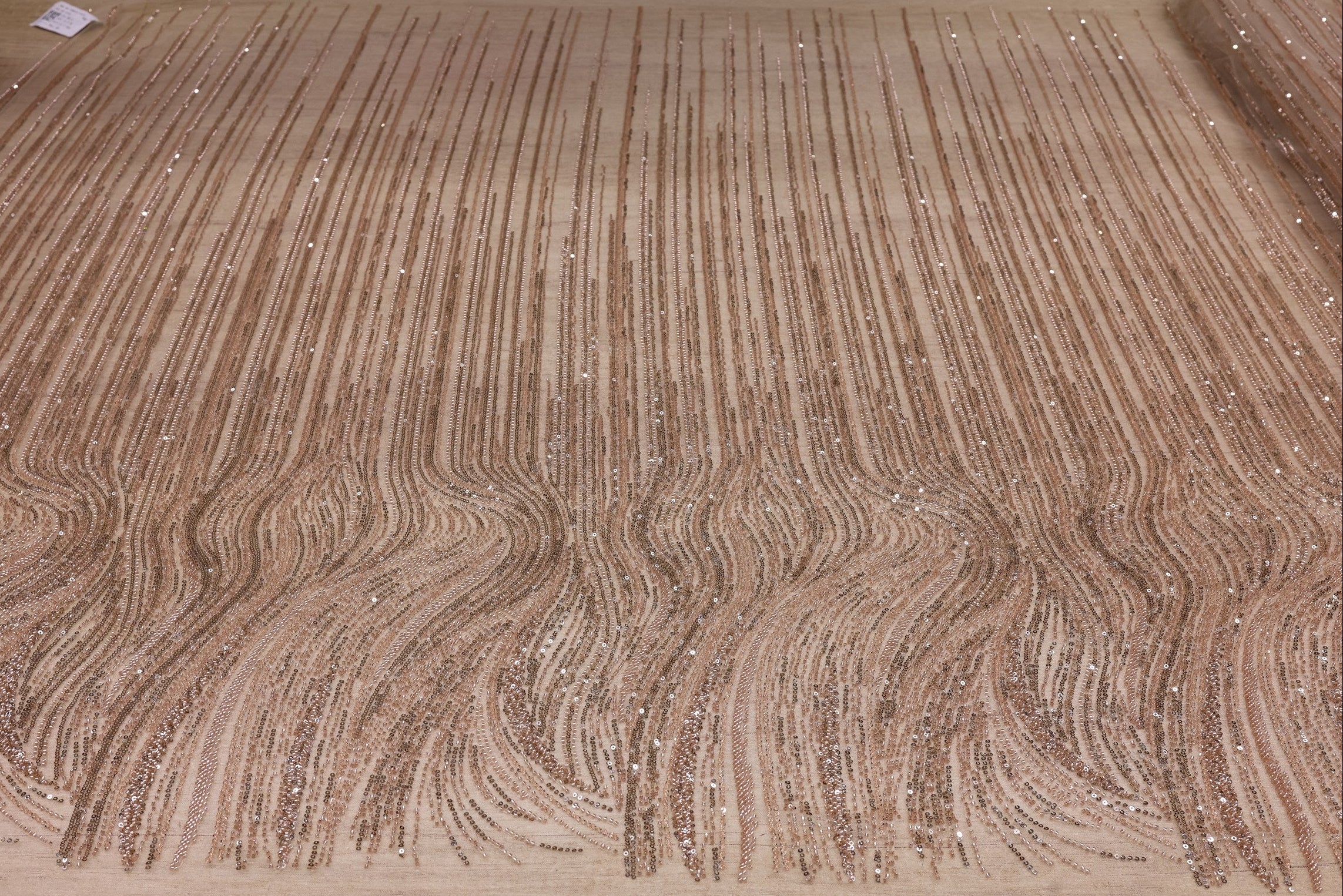 Broderie tip dantela cu perle/margele si paiete A63 - Auriu