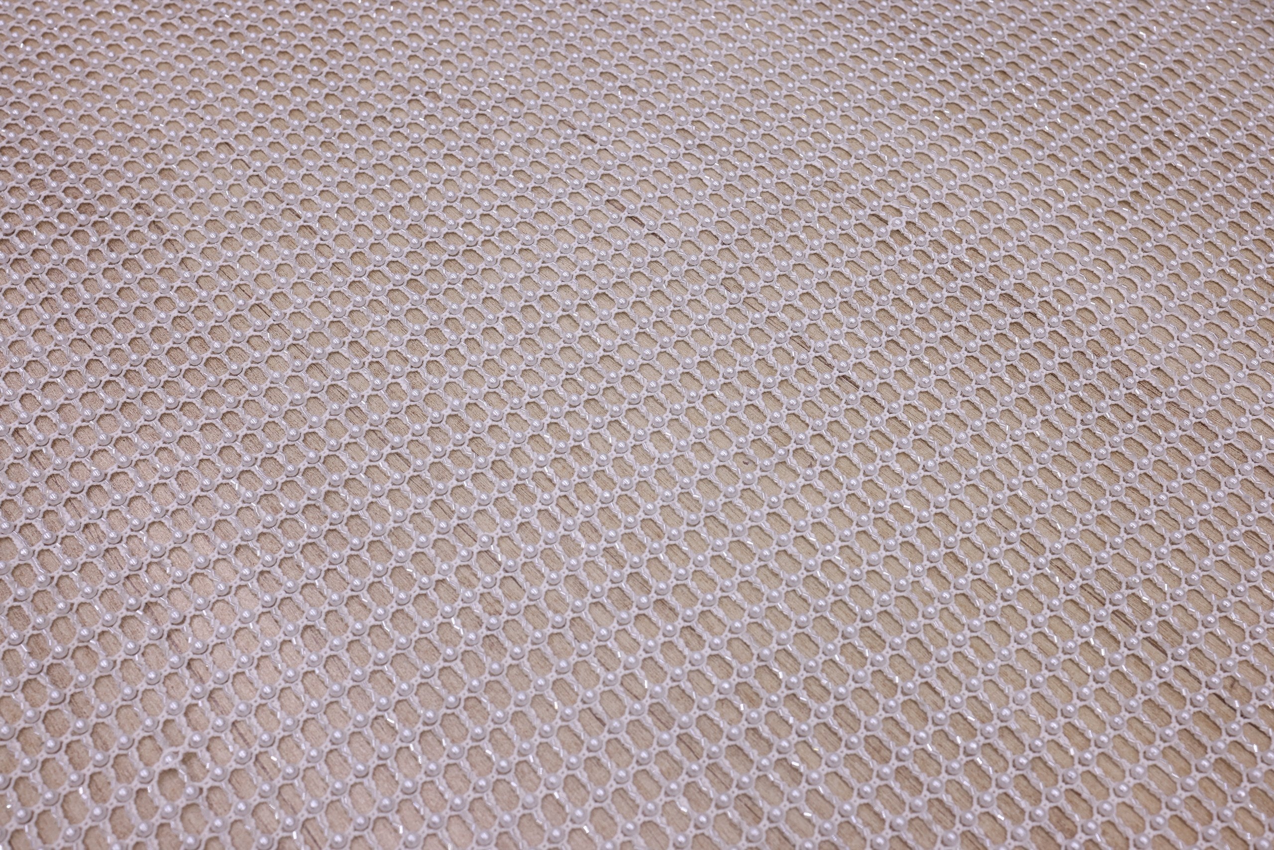 Broderie de lux tip dantela cu strasuri/pietre pretioase  C6 - Alb