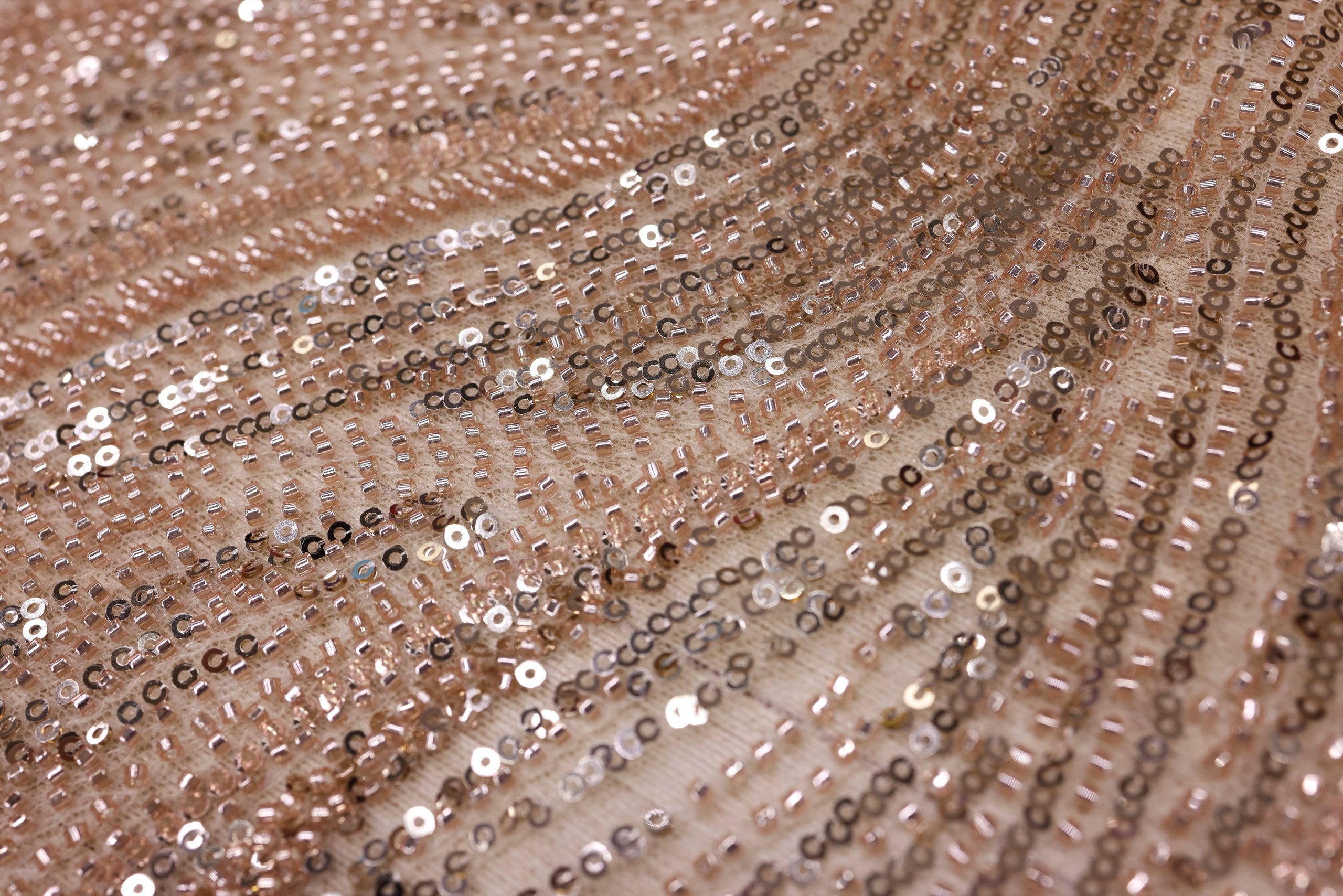 Broderie tip dantela cu perle/margele si paiete A63 - Auriu