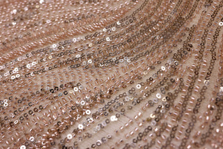 Broderie tip dantela cu perle/margele si paiete A63 - Auriu