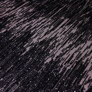 Broderie de lux tip dantela cu margele si paiete cusute manual B25 - Negru