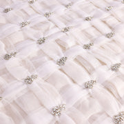 Broderie de lux tip dantela cu pietre pretioase  B89 - Alb.