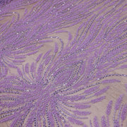 Broderie tip dantela cu perle/margele si paiete B73 - Mov Lila