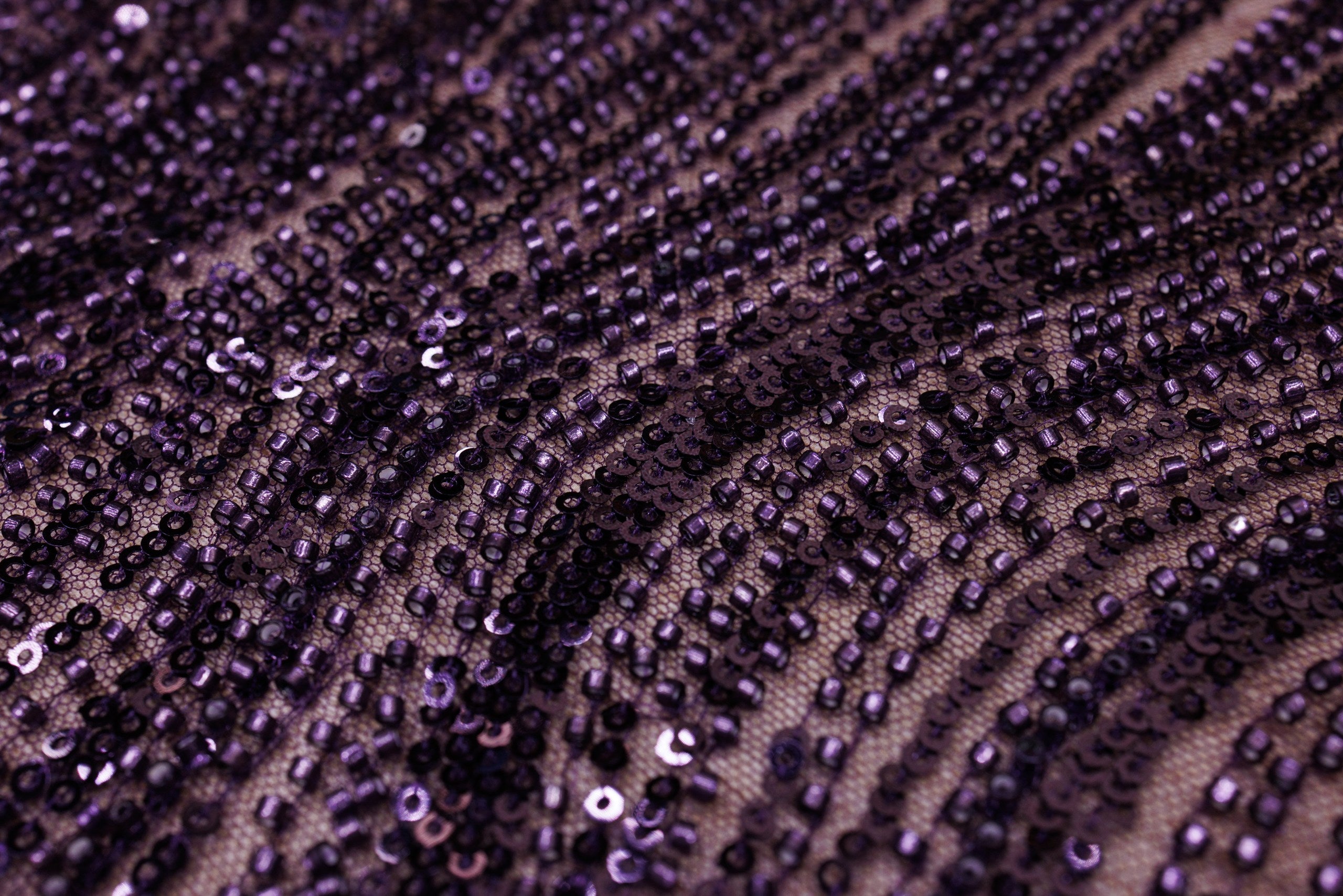 Broderie tip dantela cu perle/margele si paiete A63 - Mov