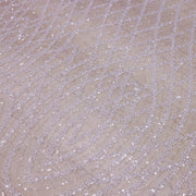 Broderie tip dantela cu margele si paiete C83 - Alb