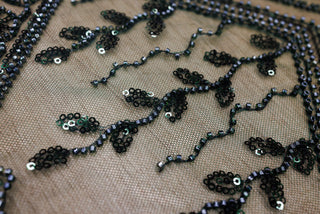 Broderie tip dantela cu perle/margele si paiete A43 - Verde