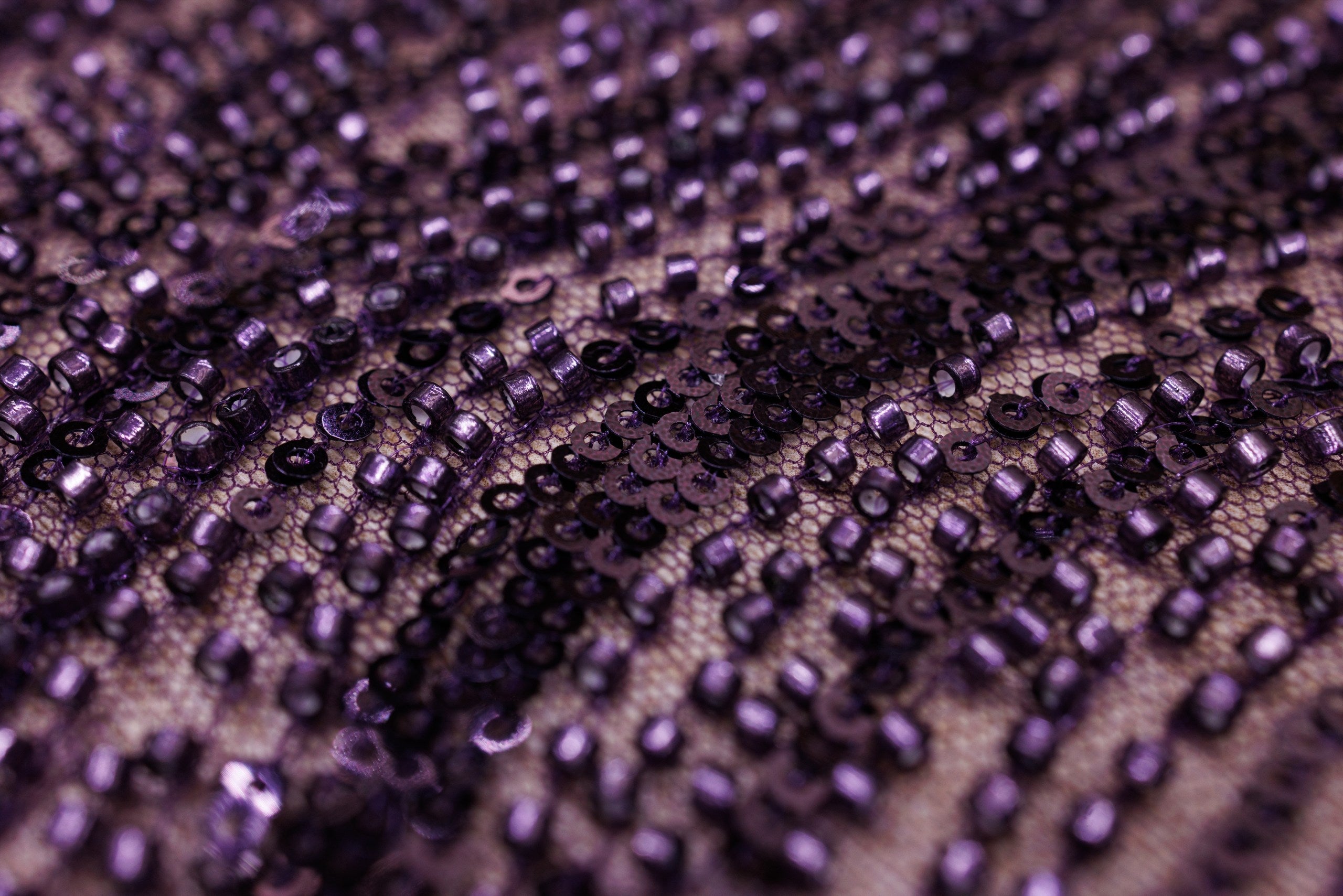 Broderie tip dantela cu perle/margele si paiete A63 - Mov
