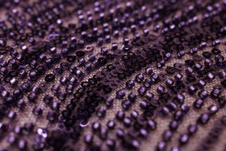 Broderie tip dantela cu perle/margele si paiete A63 - Mov