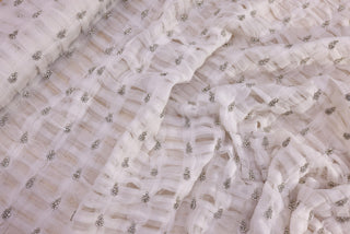 Broderie de lux tip dantela cu pietre pretioase  B89 - Alb.