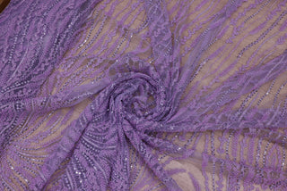 Broderie tip dantela cu perle/margele si paiete B73 - Mov Lila