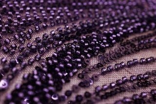 Broderie tip dantela cu perle/margele si paiete A63 - Mov