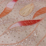 Broderie de lux tip dantela lucrata manual cu crystale D50 - Bej