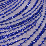 Broderie tip dantela cu perle/margele si paiete A16 - Albastru