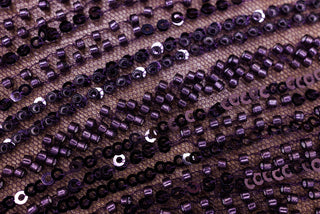 Broderie tip dantela cu perle/margele si paiete A63 - Mov
