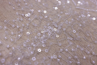 Broderie de lux tip dantela cu margele si payete C84 - Argintiu