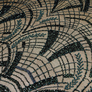 Broderie tip dantela cu perle/margele si paiete A17 - Verde
