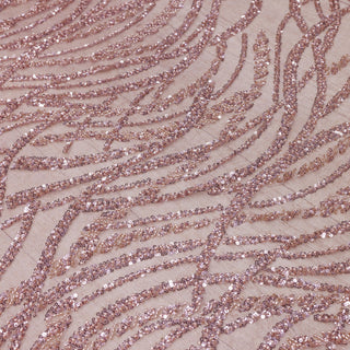 Broderie de lux tip dantela cu strasuri/pietre pretioase  D82 - Roz Prafuit