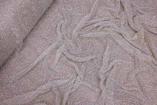 Broderie de lux tip plasa cu margele si paiete cusute manual  C8 - Argintiu