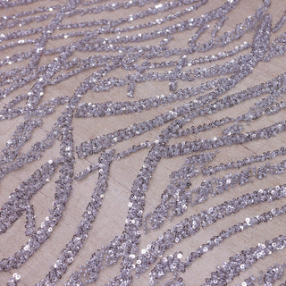 Broderie de lux tip dantela cu strasuri/pietre pretioase  D82 - Argintiu