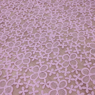 Broderie tip dantela cu perle/margele si paiete B77 - Roz