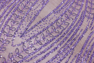 Broderie tip dantela cu perle/margele si paiete A36 - Mov Lila