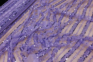 Broderie tip dantela cu perle/margele si paiete A18 - Mov