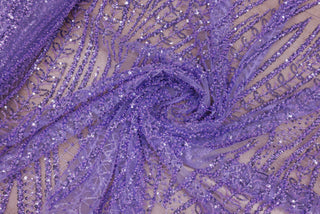 Broderie tip dantela cu perle/margele si paiete A36 - Mov Lila