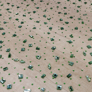 Tulle accesorizat cu pietre si cristale T3 - Verde