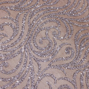 Broderie de lux tip dantela cu strasuri/pietre pretioase  D84 - Argintiu