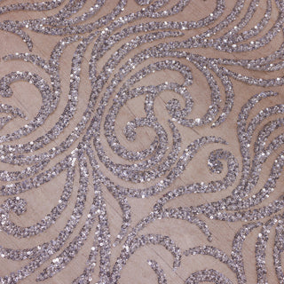 Broderie de lux tip dantela cu strasuri/pietre pretioase  D84 - Argintiu