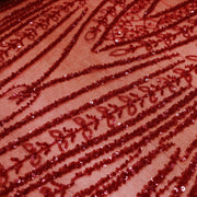 Broderie tip dantela cu perle/margele si paiete A19 - Rosu