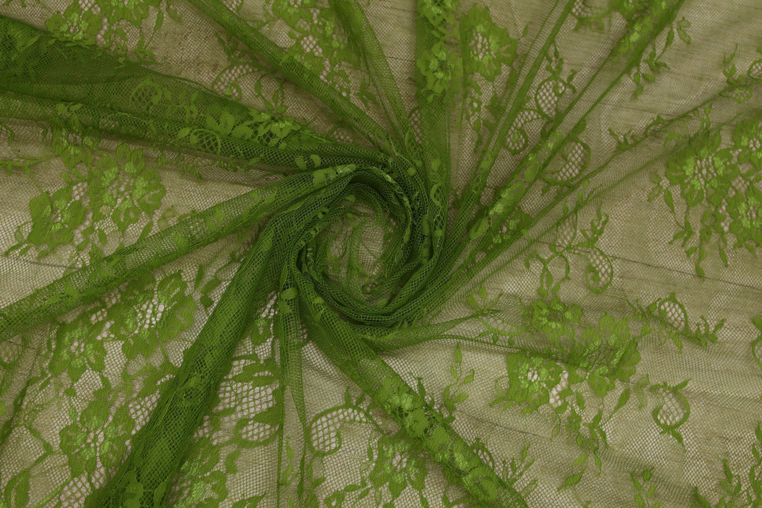 Dantela Chantilly Verde - 112-657-1 A
