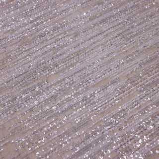 Broderie de lux tip dantela cu margele si paiete  C12 - Alb