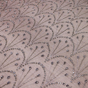 Broderie de lux tip dantela lucrata manual cu crystale C63 - Alb Ivory