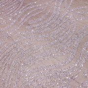 Broderie de lux tip dantela cu strasuri/pietre pretioase  C90 - Argintiu