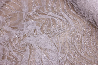 Broderie de lux tip dantela cu strasuri/pietre pretioase  C90 - Argintiu