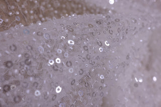 Broderie de lux tip dantela cu strasuri/pietre pretioase  C13 - Argintiu