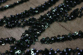 Broderie de lux tip dantela cu paiette D82 - Verde