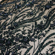 Broderie tip dantela cu perle/margele si paiete A51 - Verde