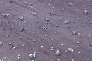 Tulle accesorizat cu pietre si cristale T3 - Albastru