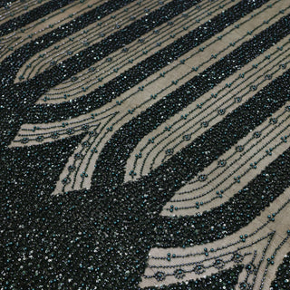 Broderie tip dantela cu margele si paiete A70 - Verde