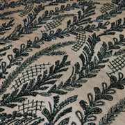 Broderie tip dantela cu perle/margele si paiete A52 - Verde