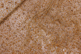 Broderie de lux tip dantela cu strasuri/pietre pretioase  D86 - Auriu