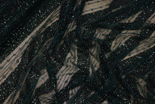 Broderie tip dantela cu margele si paiete A70 - Verde