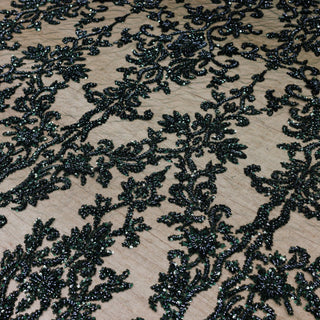 Broderie tip dantela cu perle/margele si paiete A53 - Verde