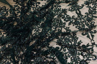 Broderie tip dantela cu perle/margele si paiete A53 - Verde