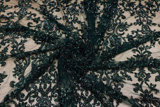 Broderie tip dantela cu perle/margele si paiete A53 - Verde