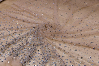 Tulle accesorizat cu pietre si cristale T4 - Nude