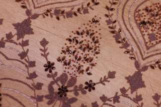 Broderie de lux tip dantela cu maregele si pietre pretioase  D77 - Maro